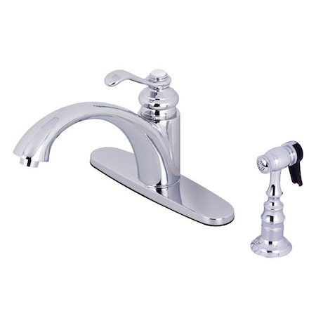 Kingston KS6571TPLBS Single-Handle Kitchen Faucet; Polished Chrome - 10 X 6.63 X 9 In.